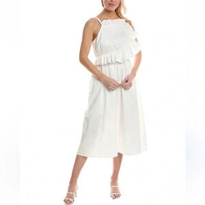 NWT Crosby by Mollie Burch Genevieve Midi Dress in Bright White size L
